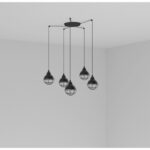 Faro Barcelona Φωτιστικό Claire Μαύρο 5xE27 – 62802-5L