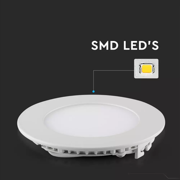 LED Panel Χωνευτό 3W 3000K Θερμό Στρογγυλό V-TAC – 216292