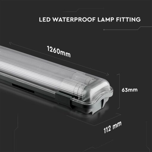 LED Φωτιστικό Τύπου Φθορίου 2x18W V-TAC 120cm Αδιάβροχο Φυσικό Λευκό 4000K – 6387