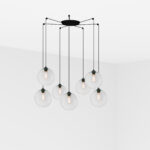Faro Barcelona CLARA Μαύρο-Διαφανές Κρεμαστό Φωτιστικό 7XE27  7L- 64128-7L