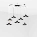 Faro Barcelona MARLIN Μαύρο Κρεμαστό Φωτιστικό 7XE27 60W- 64133-7L