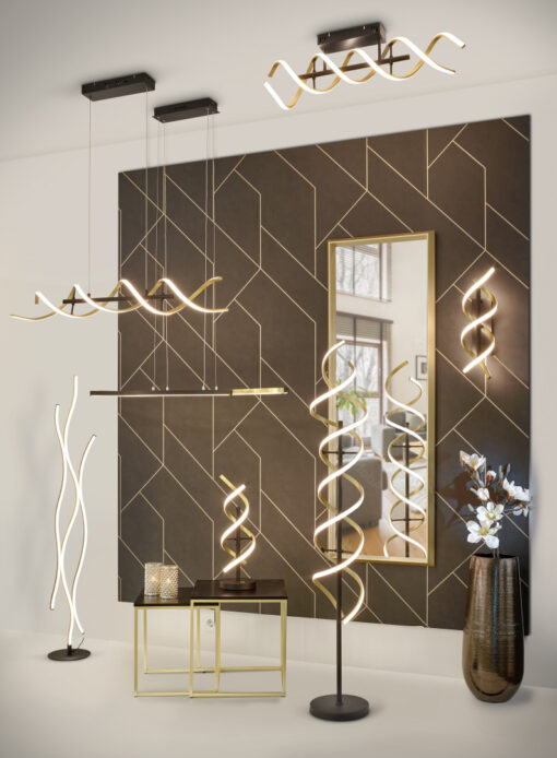 Φωτιστικό Οροφής Trio Lighting SEQUENCE , 41W · 5000lm, 2300+3000+4000K Ορείχαλκος Ματ Αλουμίνιο, Step Dimmable, Χρώματα Ρυθμιζόμενα στο Φωτιστικό – 641810208