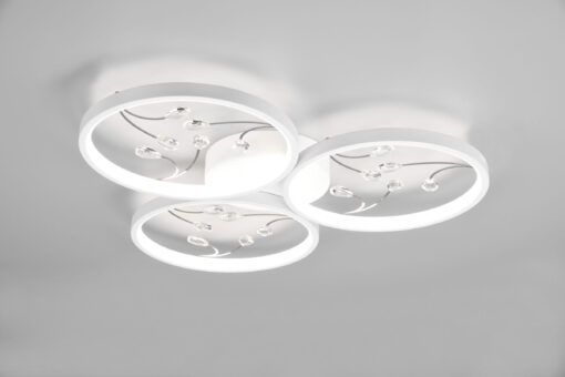 Φωτιστικό Οροφής Trio Lighting GROOVY , 30W · 3800lm, 4000K Λευκό Ματ Μεταλλικό, Step Dimmable – 642110331