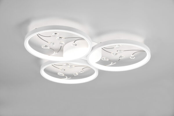 Φωτιστικό Οροφής Trio Lighting GROOVY , 30W · 3800lm, 4000K Λευκό Ματ Μεταλλικό, Step Dimmable – 642110331