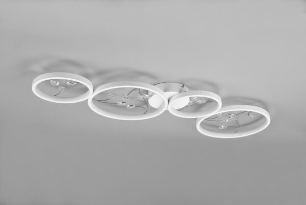 Φωτιστικό Οροφής Trio Lighting GROOVY , 37W · 4800lm, 4000K Λευκό Ματ Μεταλλικό, Step Dimmable – 642110431