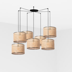 Faro Barcelona MAMBO 450 Κρεμαστό 7Φωτο Φωτιστικό, Ρατταν Χρώματος – 64314-49-7L