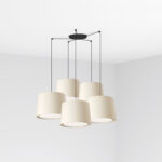 Faro Barcelona CONGA BLACK Κρεμαστό 5φωτο Φωτιστικό Μπεζ Χρώματος- 64314-54-5L