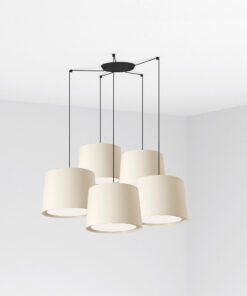 Faro Barcelona CONGA BLACK Κρεμαστό 5φωτο Φωτιστικό Μπεζ Χρώματος- 64314-54-5L