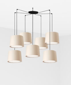 Faro Barcelona CONGA Κρεμαστό 7Φωτο Φωτιστικό Μπεζ Χρώματος – 64314-55-7L