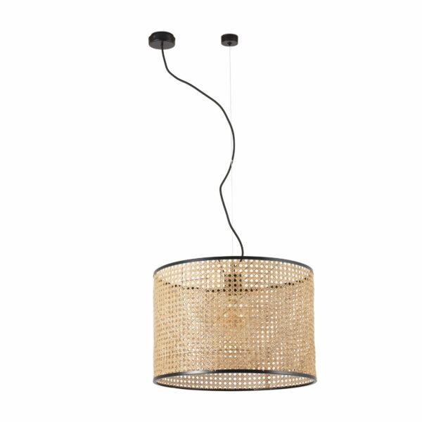 Κρεμαστό Φωτιστικό Mambo Vintage Μονόφωτο Μαύρο E27 ø450 RATTAN FARO – 64315-49