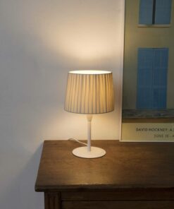 SAMBA Πορτατίφ με Μπεζ Καπέλο και Λευκή Βάση E27 ø190 FARO – 64316-35