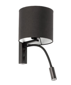 Faro Barcelona TIRA Επιτοίχιο Φωτιστικό Μαύρου Χρώματος E27 και  Αναγνώστης LED 3W 3000K – 64323