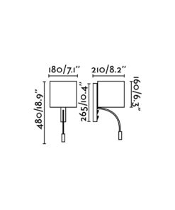 Faro Barcelona TIRA Επιτοίχιο Φωτιστικό Λευκού Χρώματος E27 και  Αναγνώστης LED 3W 3000K- 64322
