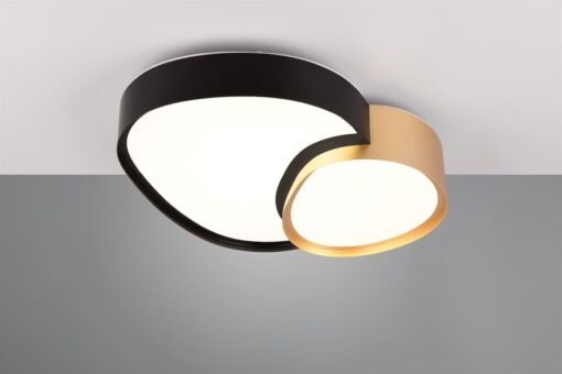 Φωτιστικό Οροφής RISE Trio Lighting LED 21W 2400lm CCT Dimmable Με Τηλεχειριστήριο  Μαύρο-Χρυσό – 647510280