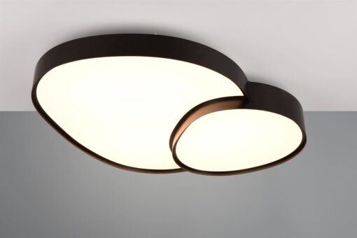 Φωτιστικό Οροφής RISE Trio Lighting LED 45W 5300lm CCT Dimmable Με Τηλεχειριστήριο Χρώματος Μαύρο Ματ – 647519232