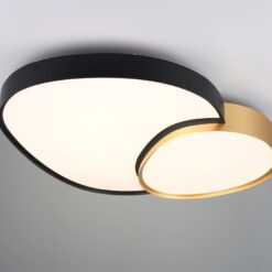 Φωτιστικό Οροφής RISE Trio Lighting LED 45W 5300lm CCT Dimmable Με Τηλεχειριστήριο Μαύρο Ματ-Χρυσό – 647519280