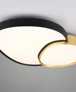 Φωτιστικό Οροφής RISE Trio Lighting LED 45W 5300lm CCT Dimmable Με Τηλεχειριστήριο Μαύρο Ματ-Χρυσό – 647519280