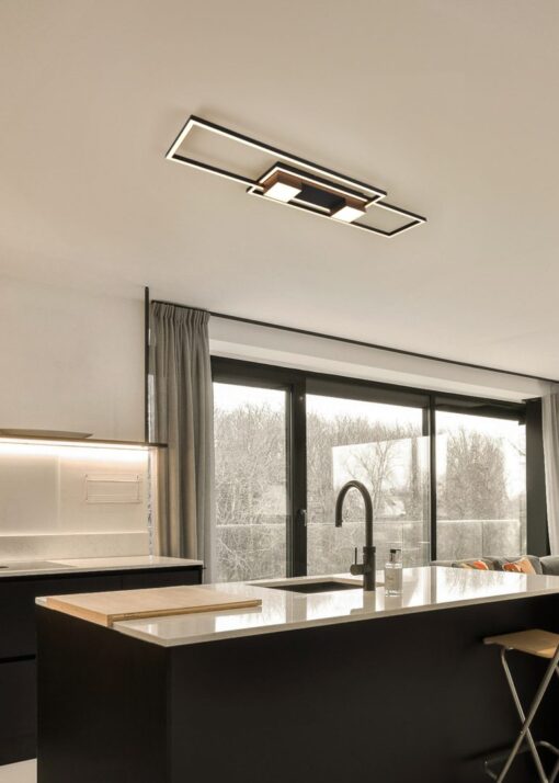 LED Φωτιστικό Οροφής ALBANY Μαύρο Ματ 37W 4300lm CCT Dimmable με Τηλεχειριστήριο Trio Lighting – 647710432