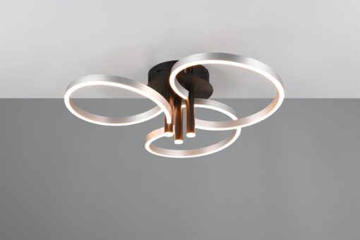 LED Φωτιστικό Οροφής Caruso Βουρτσισμένο Αλουμίνιο 43W 4980lm CCT Step Dimmable Trio Lighting – 648110605