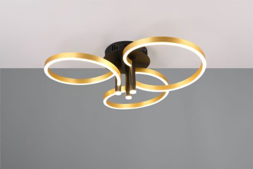 LED Φωτιστικό Οροφής Caruso Χρυσό/Μαύρο 43W 4980lm CCT Step Dimmable Trio Lighting – 648110680