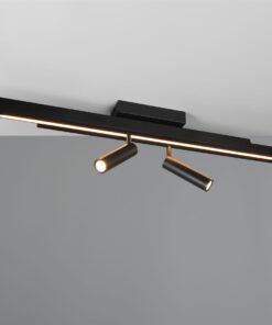 Φωτιστικό Οροφής Zeno Πτυσόμενο Μαύρο Ματ με 4x650lm LED Spot Μαύρα & Γραμμικό 1500lm CCT Dimmable με Τηλεχειριστήριο Trio Lighting – 648310532