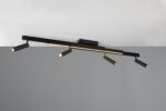 Φωτιστικό Οροφής Zeno Πτυσόμενο Μαύρο Ματ με 4x650lm LED Spot Μαύρα & Γραμμικό 1500lm CCT Dimmable με Τηλεχειριστήριο Trio Lighting – 648310532