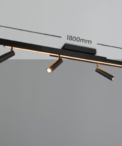 Φωτιστικό Οροφής Zeno Πτυσόμενο Μαύρο Ματ με 6x650lm LED Spot & Γραμμικό 2200lm CCT Dimmable με Τηλεχειριστήριο Trio Lighting – 648310732