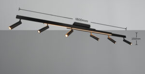 Φωτιστικό Οροφής Zeno Πτυσόμενο Μαύρο Ματ με 6x650lm LED Spot & Γραμμικό 2200lm CCT Dimmable με Τηλεχειριστήριο Trio Lighting – 648310732