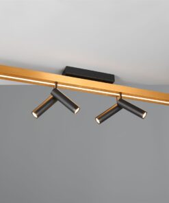 Φωτιστικό Οροφής Zeno Πτυσόμενο Χρυσό/ Μαύρο με 6x650lm LED Spot Μαύρα & Γραμμικό 2200lm CCT Dimmable με Τηλεχειριστήριο Trio Lighting – 648310780