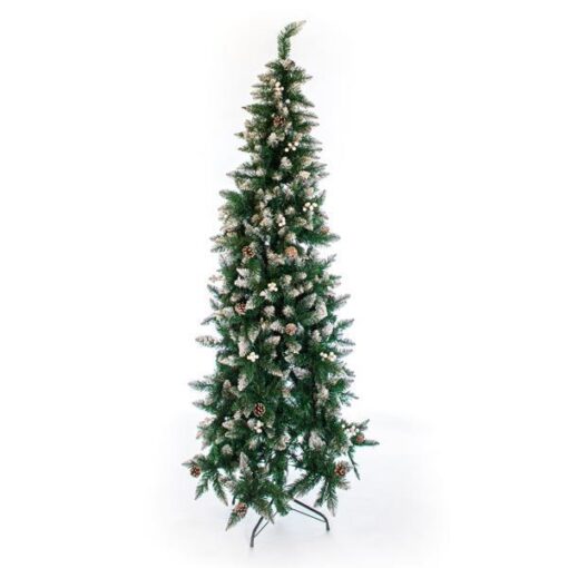 ΔΕΝΤΡΟ ΕΛΑΤΟ ΒΟΥΚΟΥΡΕΣΤΙ, ΧΙΟΝΙΣΜΕΝΟ ΜΕ ΛΕΥΚΑ BERRY, 240cm EUROLAMP – 600-30627