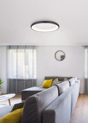 Πλαφονιέρα Στρογγυλή Φ75 Μαύρη Ματ CARDONA LED 59W 6900lm CCT Step Dimmable Trio Lighting – 649617532