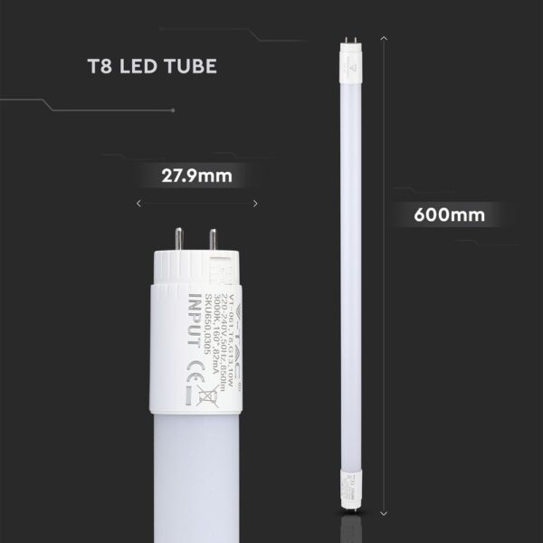 LED Λάμπα T8 G13 60cm 9W Rotation V-TAC PRO Samsung Chip 160° 850lm Θερμό 3000K – 21650