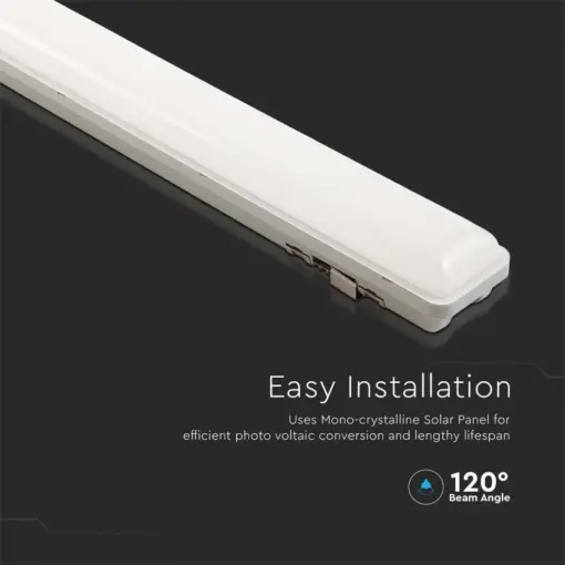 LED Ηλιακό Γραμμικό Φωτιστικό με Λευκό Σώμα και Χειριστήριο 18W V-TAC 120cm Αδιάβροχο  3000K-4000K-6400K – 6500