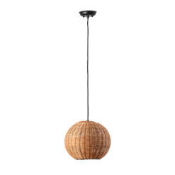 Faro Barcelona HAKA 300 Κρεμαστό Φωτιστικό E27 σε Μαύρο/Ραττάν 15W – 65134-74