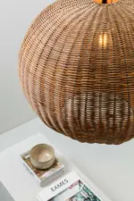 Faro Barcelona HAKA 530 Κρεμαστό Φωτιστικό E27 σε Μαύρο/Ραττάν 15W   – 65134-75