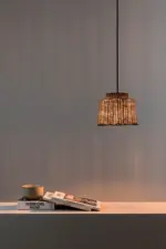 Faro Barcelona SAIPAN Κρεμαστό Φωτιστικό E27 σε Μαύρο/Ραττάν – 65134-76