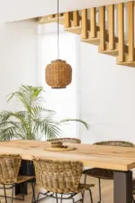 Faro Barcelona TUPAI Κρεμαστό Φωτιστικό E27 σε Μαύρο/Ραττάν  – 65134-77