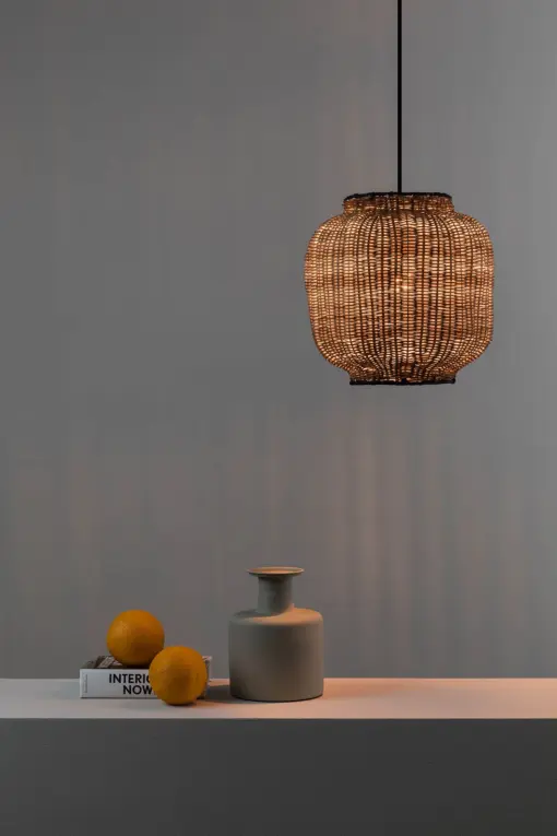 Faro Barcelona TUPAI Κρεμαστό Φωτιστικό E27 σε Μαύρο/Ραττάν  – 65134-77