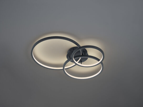 Φωτιστικό Οροφής Trio Lighting LED 36W  Ανθρακί Μεταλλικό 3000lm RGBW 3000 – 6000K  652710342
