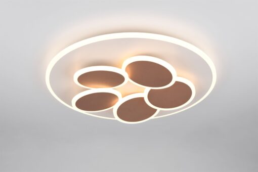 Φωτιστικό Οροφής Γκρι & Χρυσό MANDALA LED 35W 4200lm CCT Dimmable με Τηλεχειριστήριο Trio Lighting – 653210676