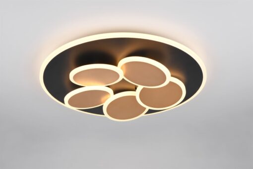 Φωτιστικό Οροφής Μαύρο-Χρυσό MANDALA LED 35W 4200lm CCT Dimmable με Τηλεχειριστήριο Trio Lighting – 653210680