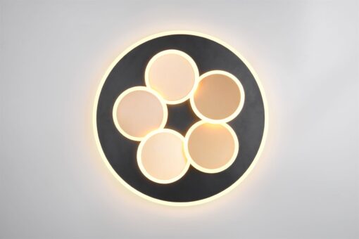 Φωτιστικό Οροφής Μαύρο-Χρυσό MANDALA LED 35W 4200lm CCT Dimmable με Τηλεχειριστήριο Trio Lighting – 653210680