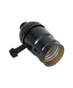 GloboStar® 78967 Ντουί Vintage Industrial Retro E27 με Διακόπτη ON/OFF – Μαύρο – Μ5.5 x Π3.6 x Υ7cm