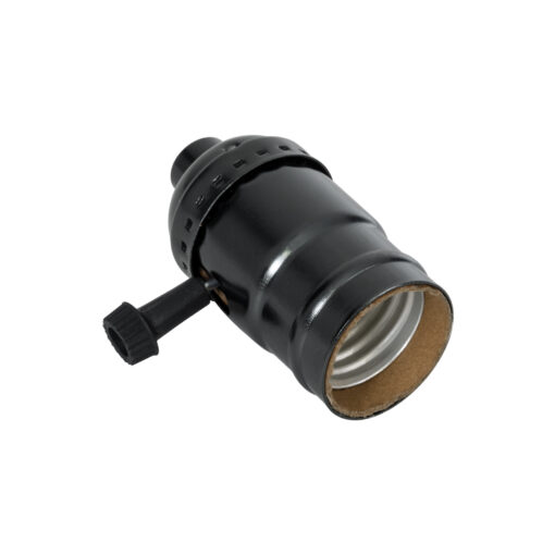 GloboStar® 78967 Ντουί Vintage Industrial Retro E27 με Διακόπτη ON/OFF – Μαύρο – Μ5.5 x Π3.6 x Υ7cm