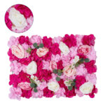GloboStar® Artificial Garden ROSALIE 78335 Τεχνητό Διακοσμητικό Πάνελ Λουλουδιών – Κάθετος Κήπος σύνθεση Ροζαλί Μ60 x Π40 x Υ6cm