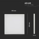 LED Πάνελ Τετράγωνο 2 σε 1 Επιφανειακό-Χωνευτό 60x60cm 25W V-TAC 110° 4000lm Φυσικό 4000K – 6601