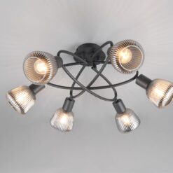 Πολύφωτο Οροφής Μαύρο Ματ & Γυαλί TARIFA 6xE27 Trio Lighting – 662800632