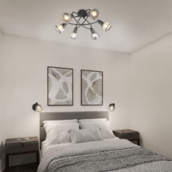 Πολύφωτο Οροφής Μαύρο Ματ & Γυαλί TARIFA 6xE27 Trio Lighting – 662800632