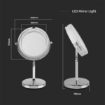 LED Επιτραπέζιος Καθρέφτης 3W Μπαταρίας Περιστρεφόμενος 6400K – 6629