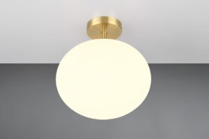 Φωτιστικό Οροφής Ματ Ορείχαλκος & Οπάλ Γυαλί FOMENTO 1xE27 Φ33 Trio Lighting – 663100108